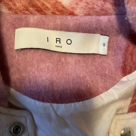 IRO Lahiana Bomber Jacket - Mixed Light Pink Sz 40 - Picture 6 of 7